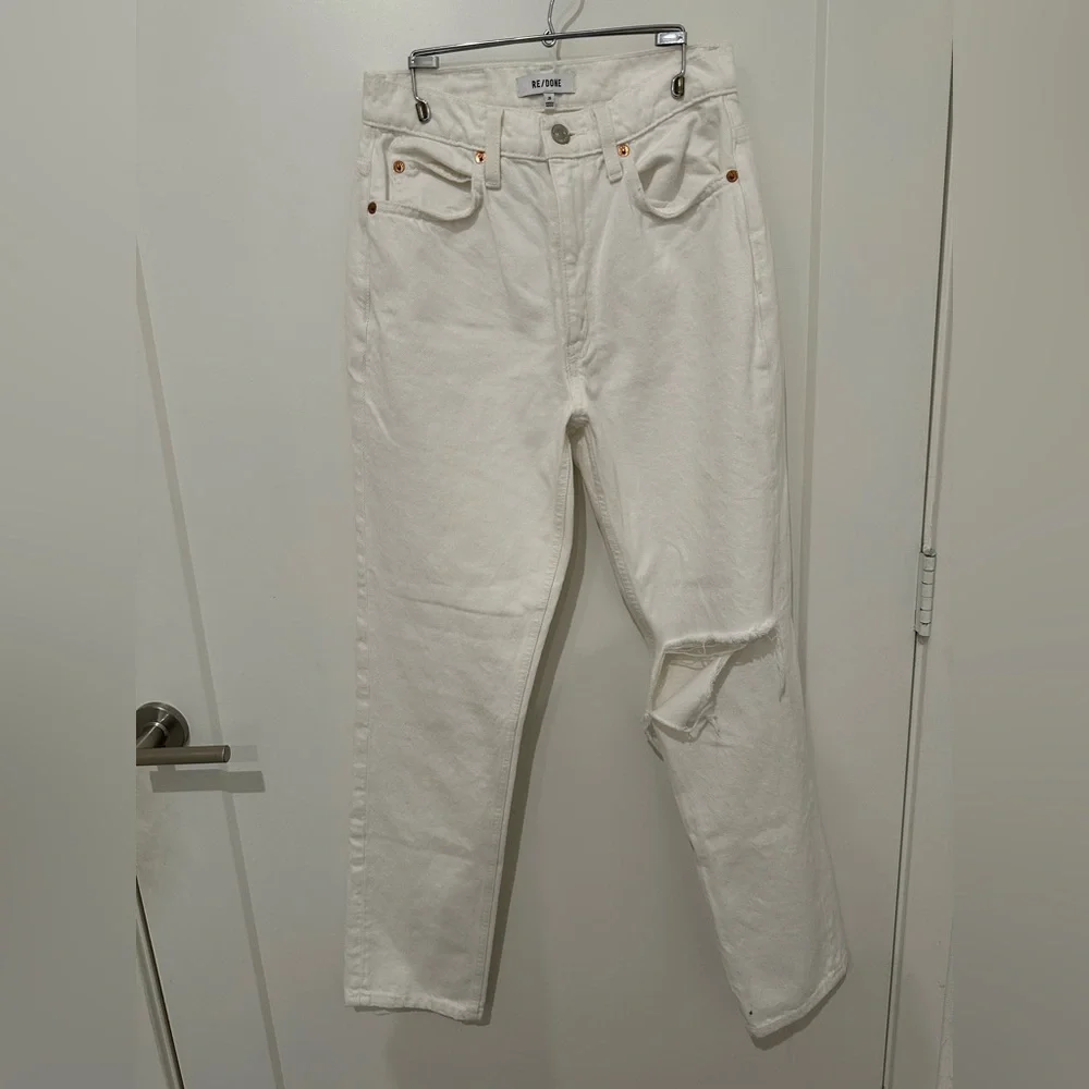Re/done Women's 70s Distressed Straight-Leg Jeans size 26 - Picture 3 of 8